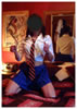 Schoolgirl with cane
